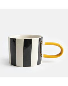Caroline Gardner Mono Wide Stripe Ceramic Mug